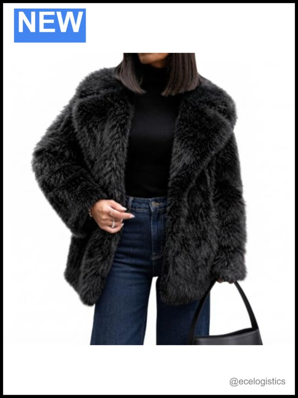 Faux Fur Coat Women Warm Winter Furry Jacket Shaggy Lapel